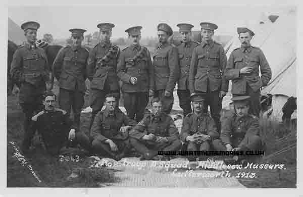 No2 Troop, D Squad, Middlesex Hussars'.